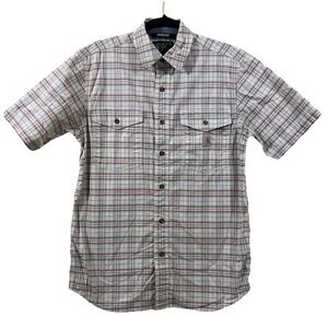 Carhartt Plaid Button Up Shirt Mens Size‎ M Relaxed Rugged Flex